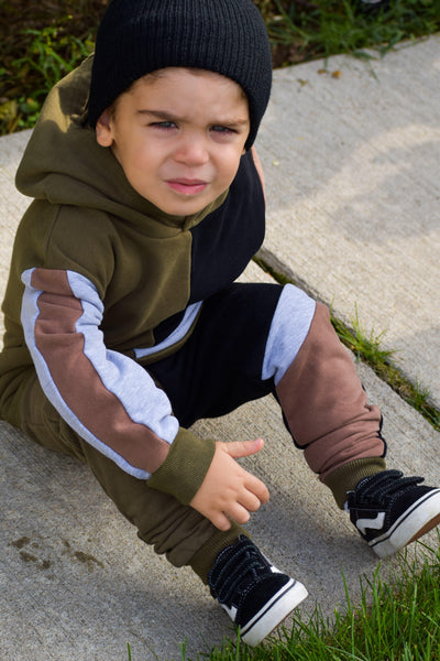 【MCNCHIPS】22FW★ Color block jogger pant Men's Joggers Streetwear Color Block Patchwork Cargo Pants